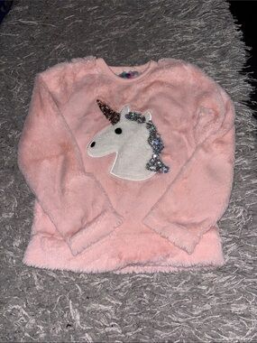 Magic Pink Fuzzy Unicorn Sweatshirt for Kids
